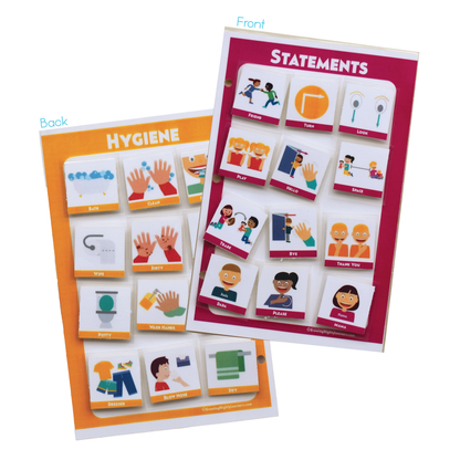 Dual Statements & Hygiene Board, Dynamic (Medium Icons, Half Page)