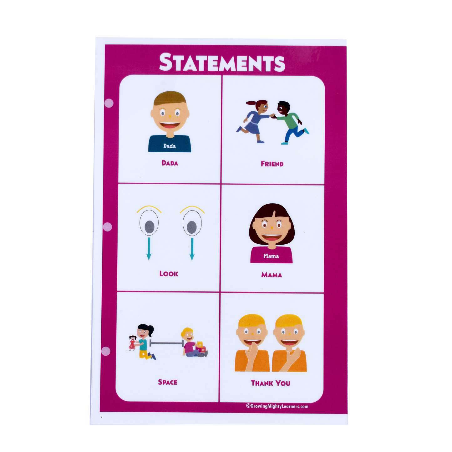 Static Statements Board (Large Images, Half Page)